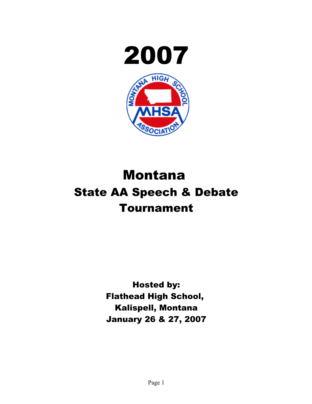 State AA Speech & Debate Tournament