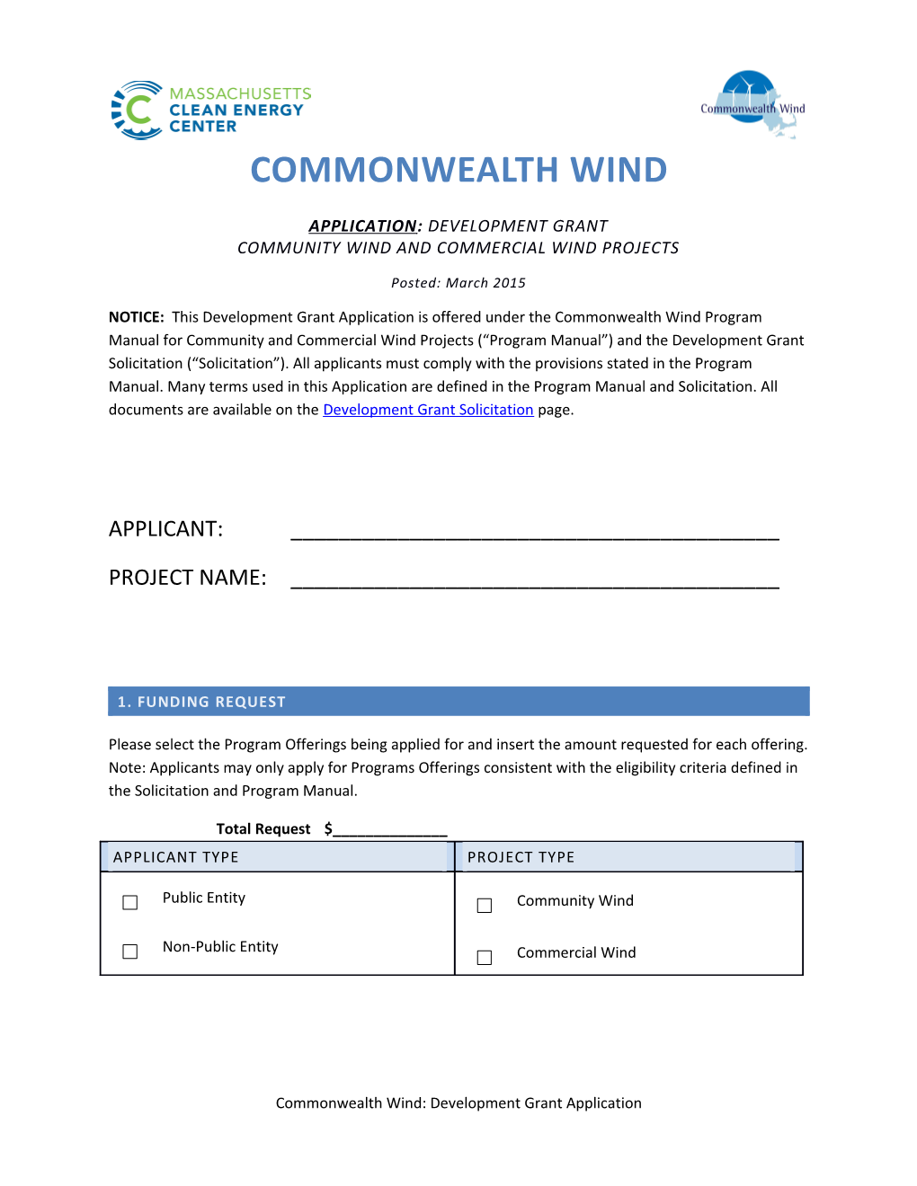 Community Wind and Commercial Wind Projects