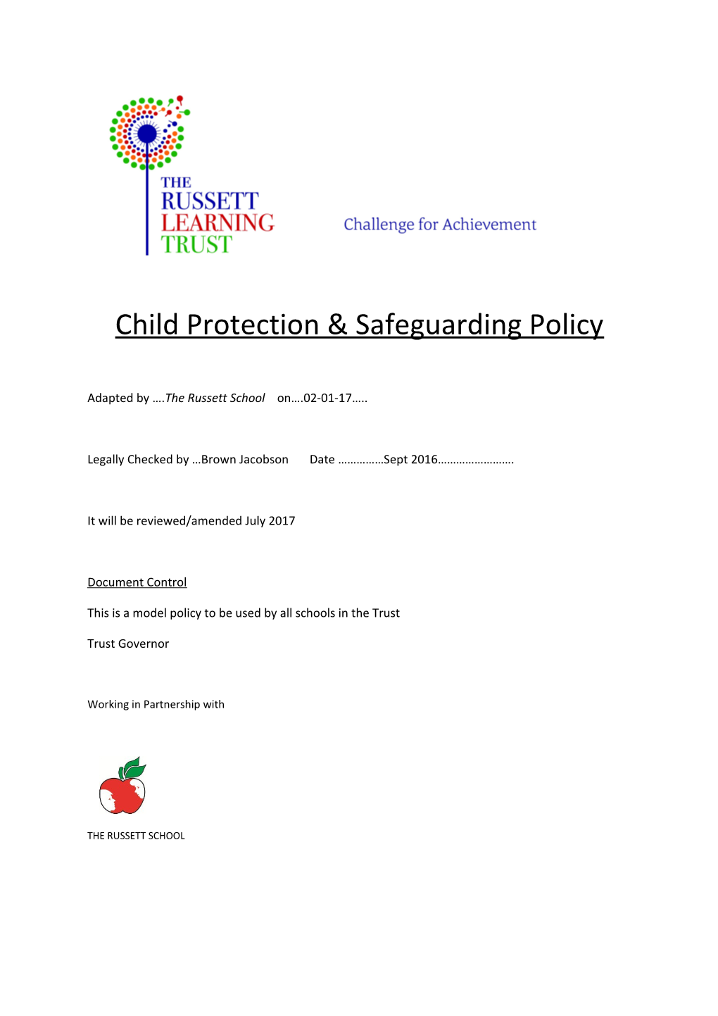 Child Protection & Safeguarding Policy