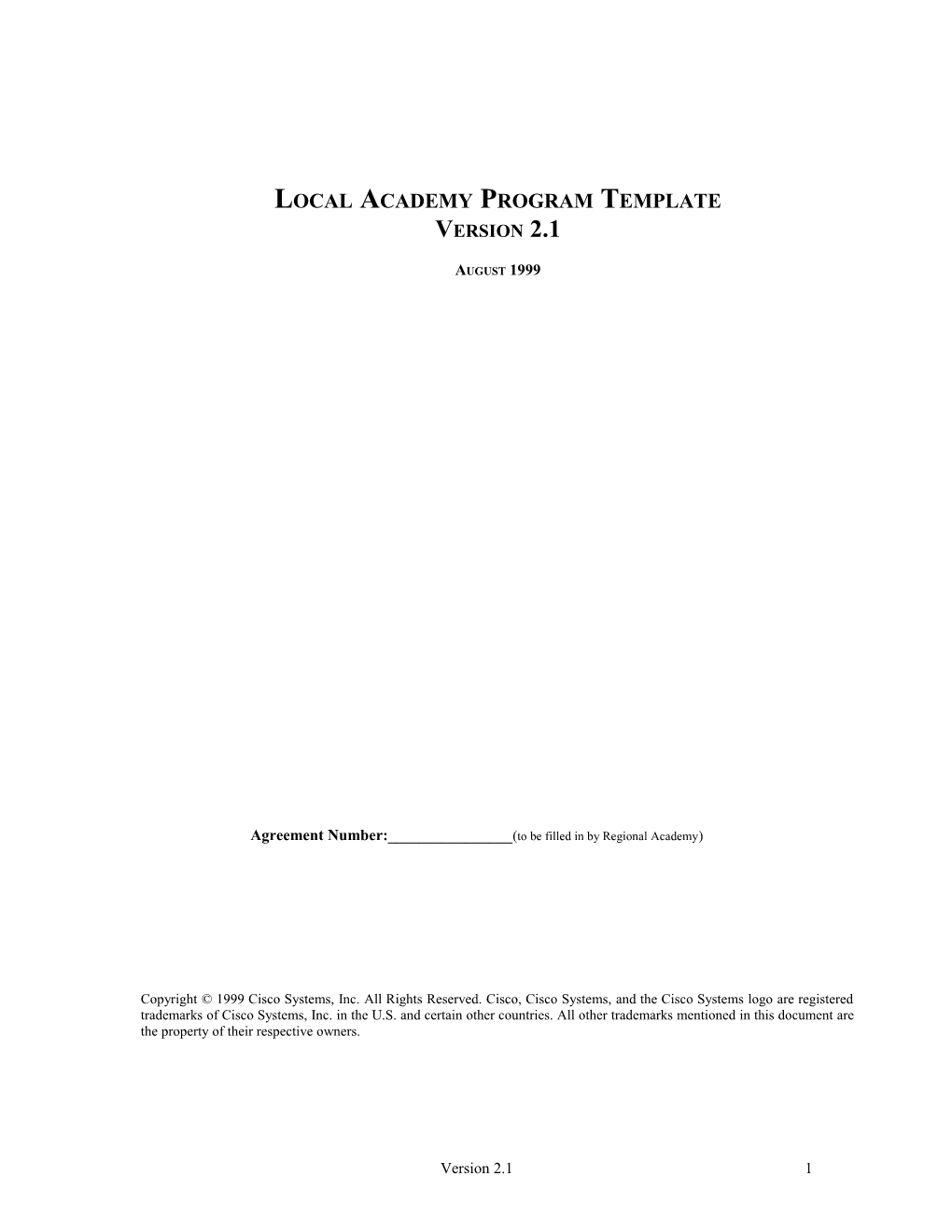 Local Academy Program Template