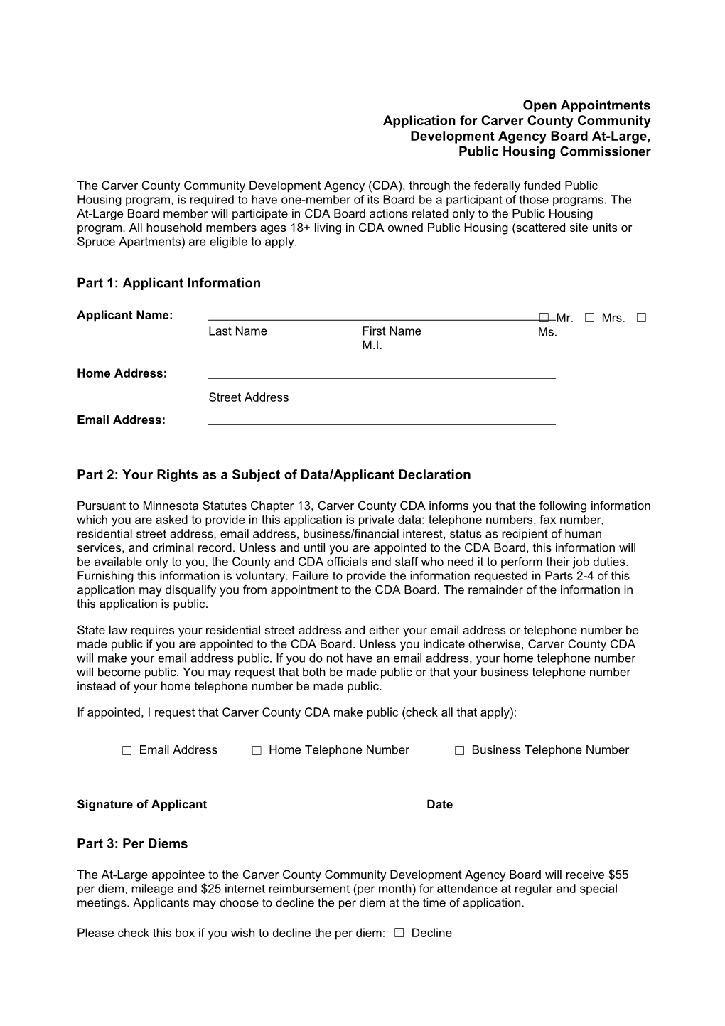 CDA at Large Board Member Application Final Draft