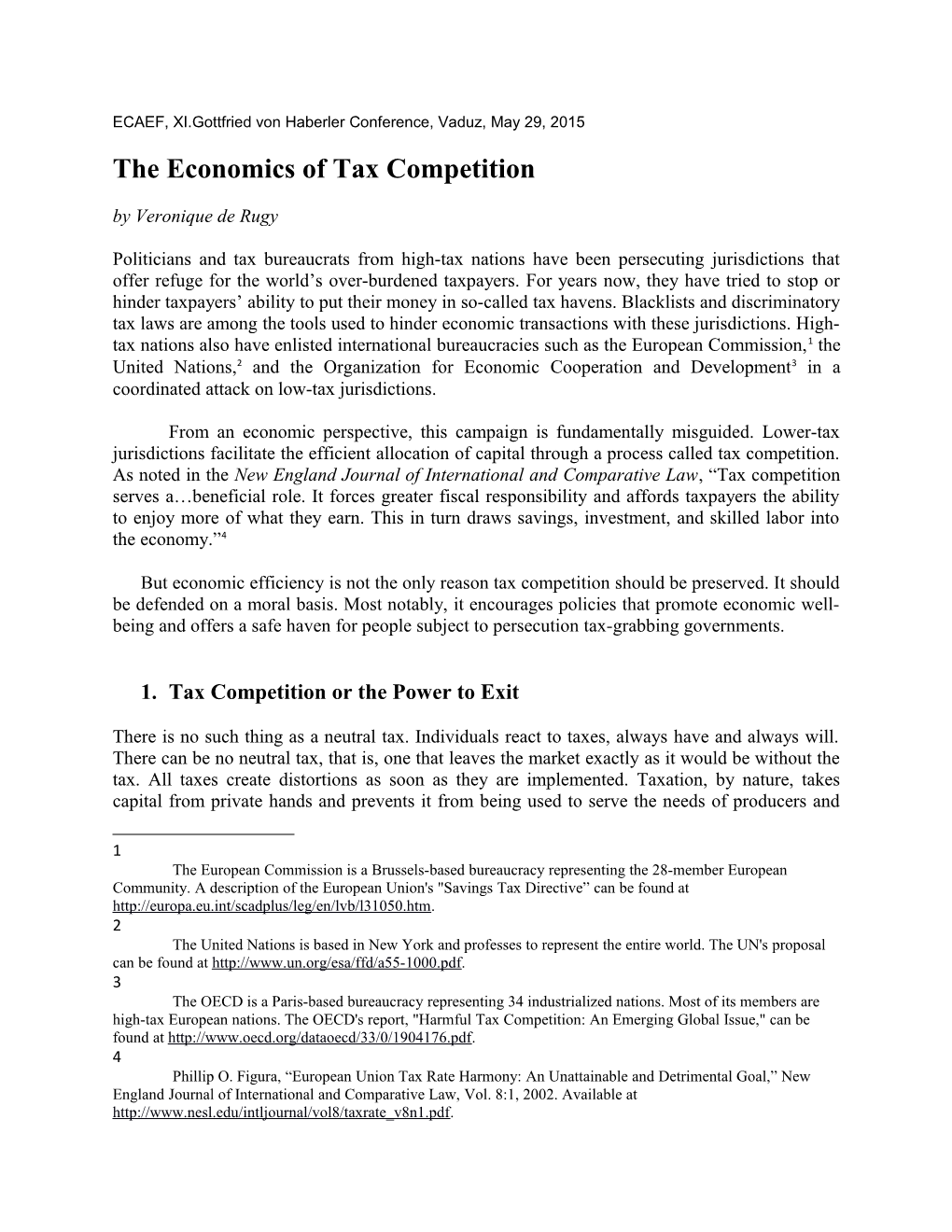 The Economics of Tax Competition