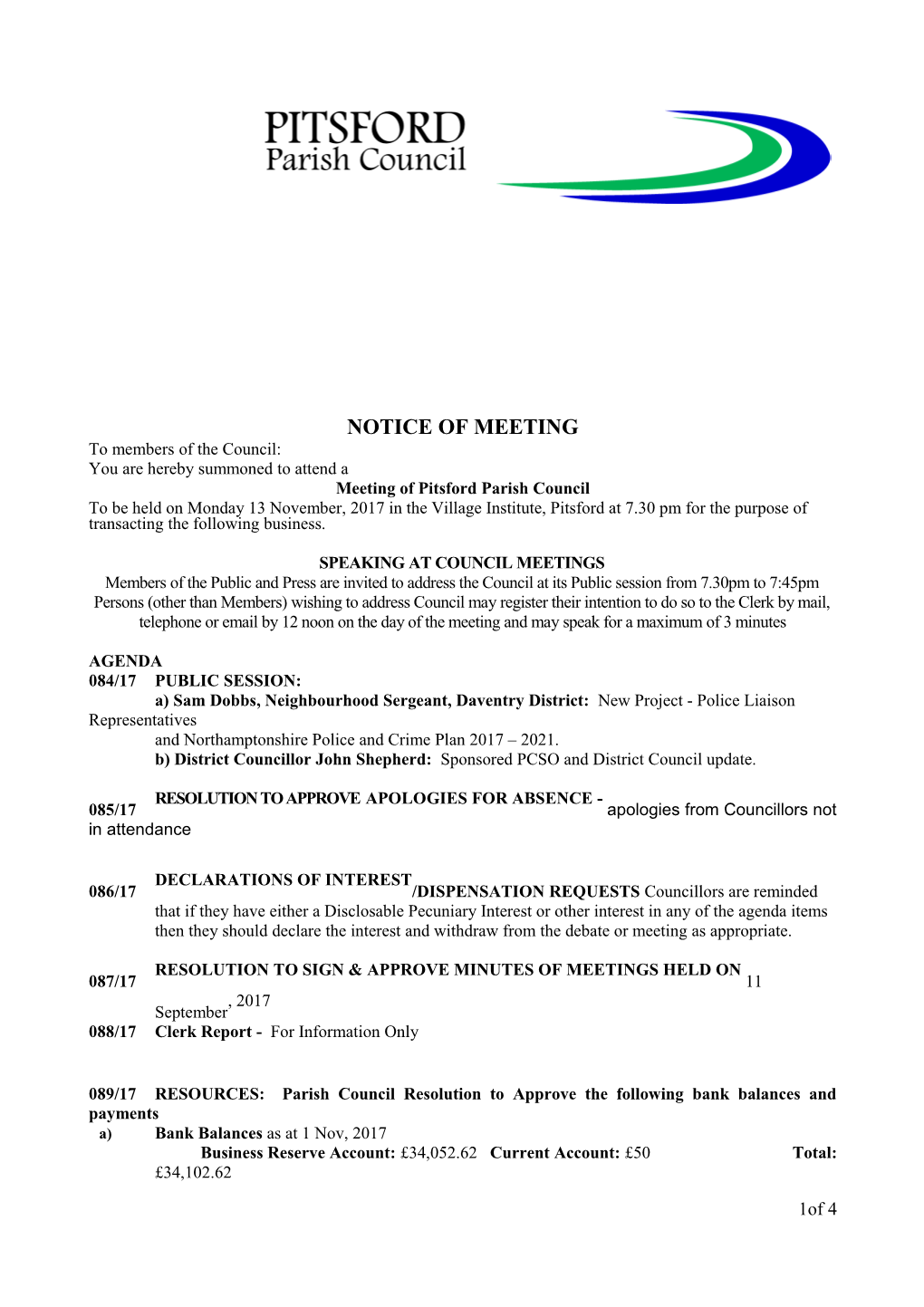 Notice of Meeting s18