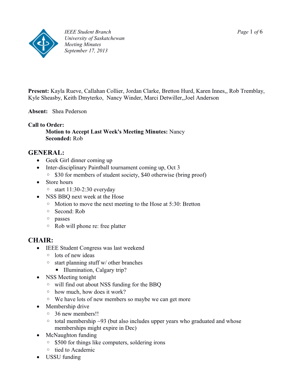 IEEE Student Branch Page 6 of 6