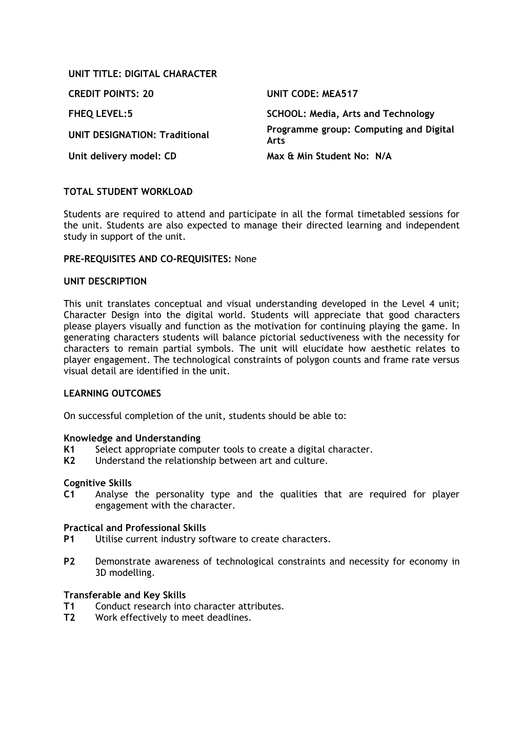 Total Student Workload