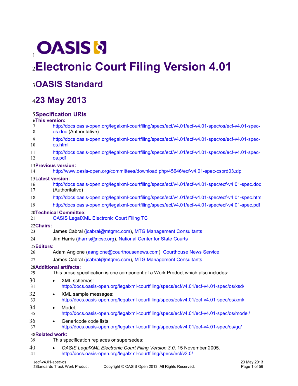 Electronic Court Filing Version 4.01
