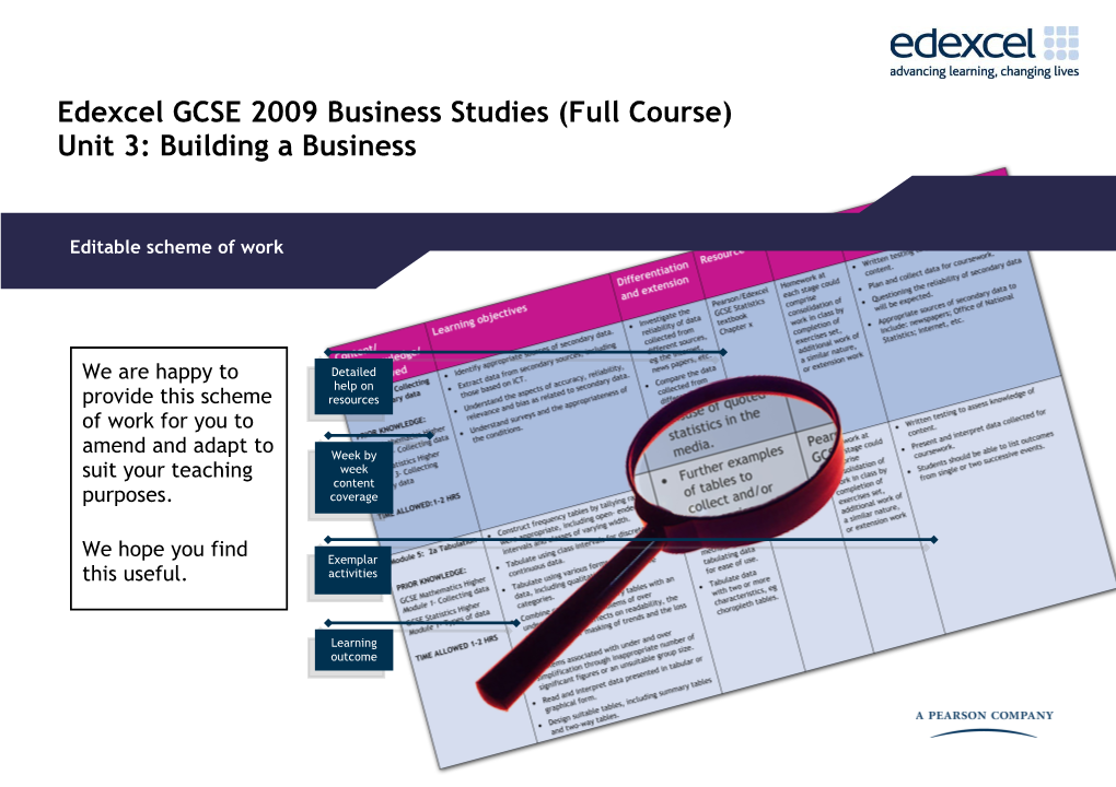 Editable Schemes of Work - Unit 3