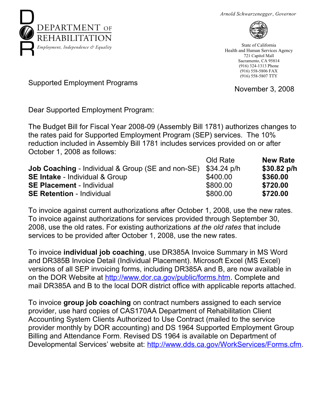 Dear Supported Employment Program