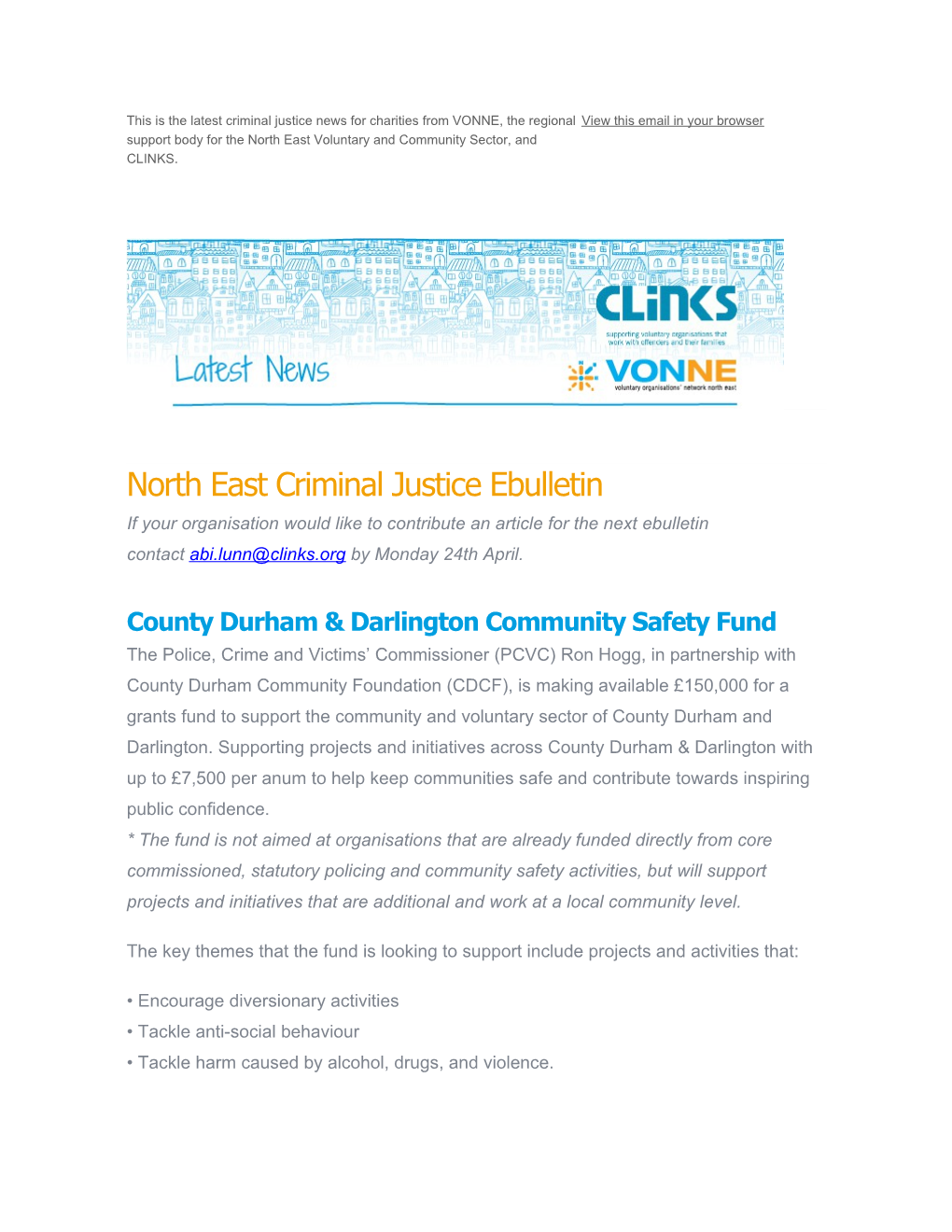 North East Criminal Justice Ebulletin