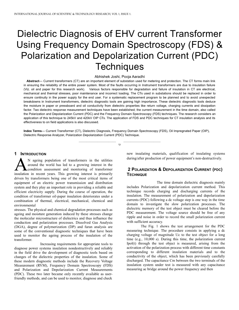 International Journal of Scientific & Technology Research, Vol 1, Issue 1