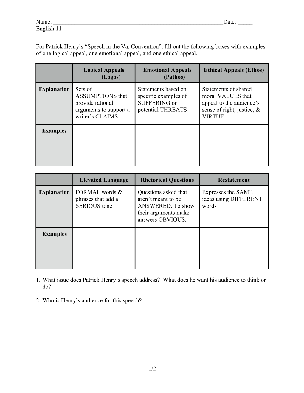 Logical Appeals (Logos)