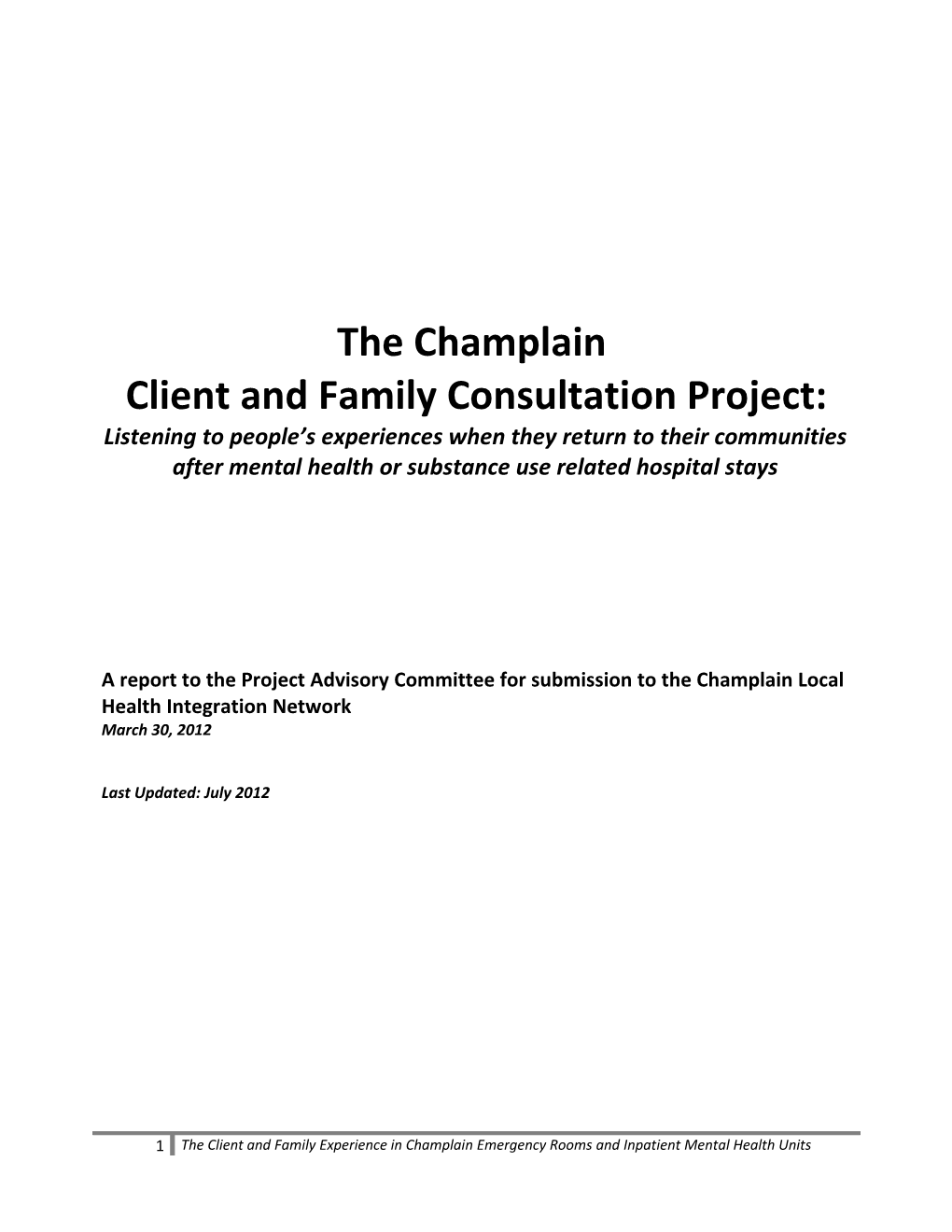 Client and Family Consultation Project