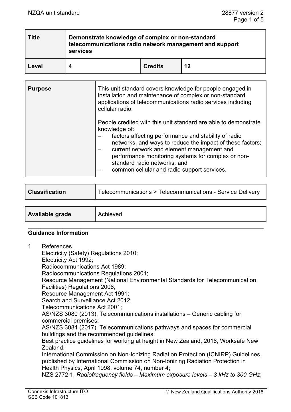 28877 Demonstrate Knowledge of Complex Or Non-Standard Telecommunications Radio Network