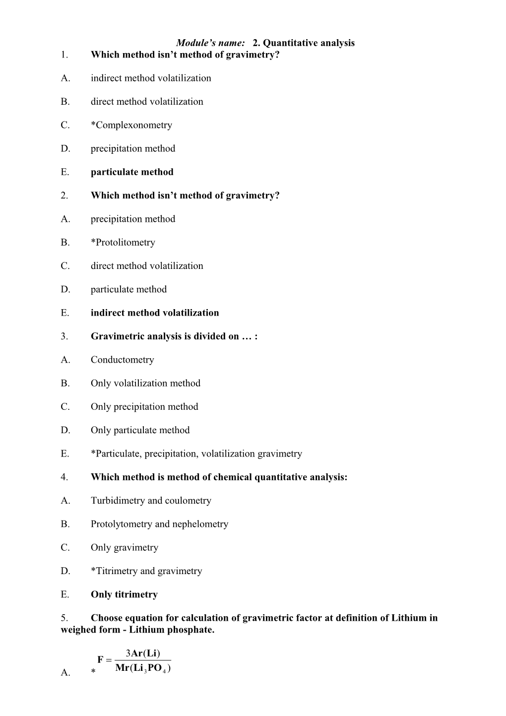 Module S Name: 2. Quantitative Analysis