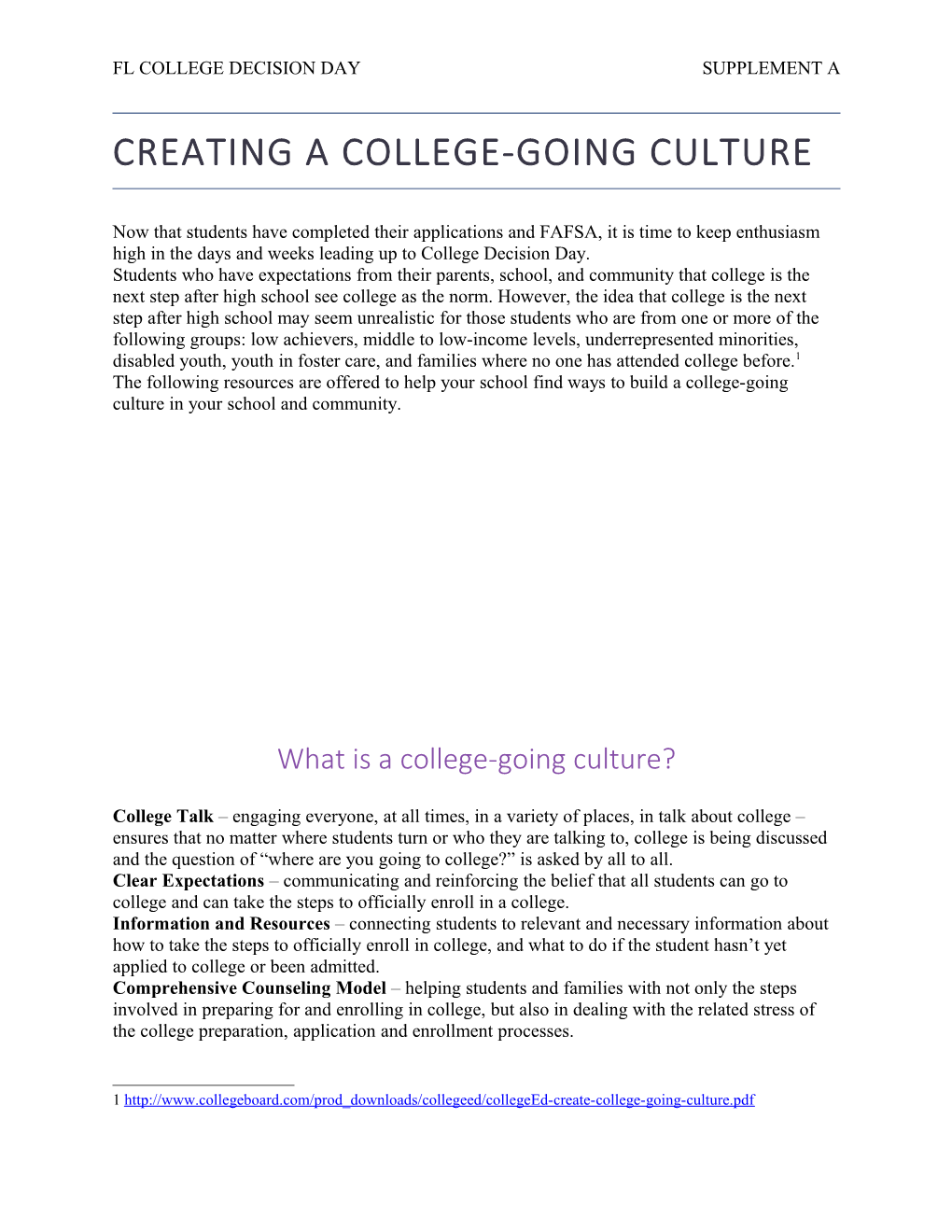 Creating a College-Going Culture