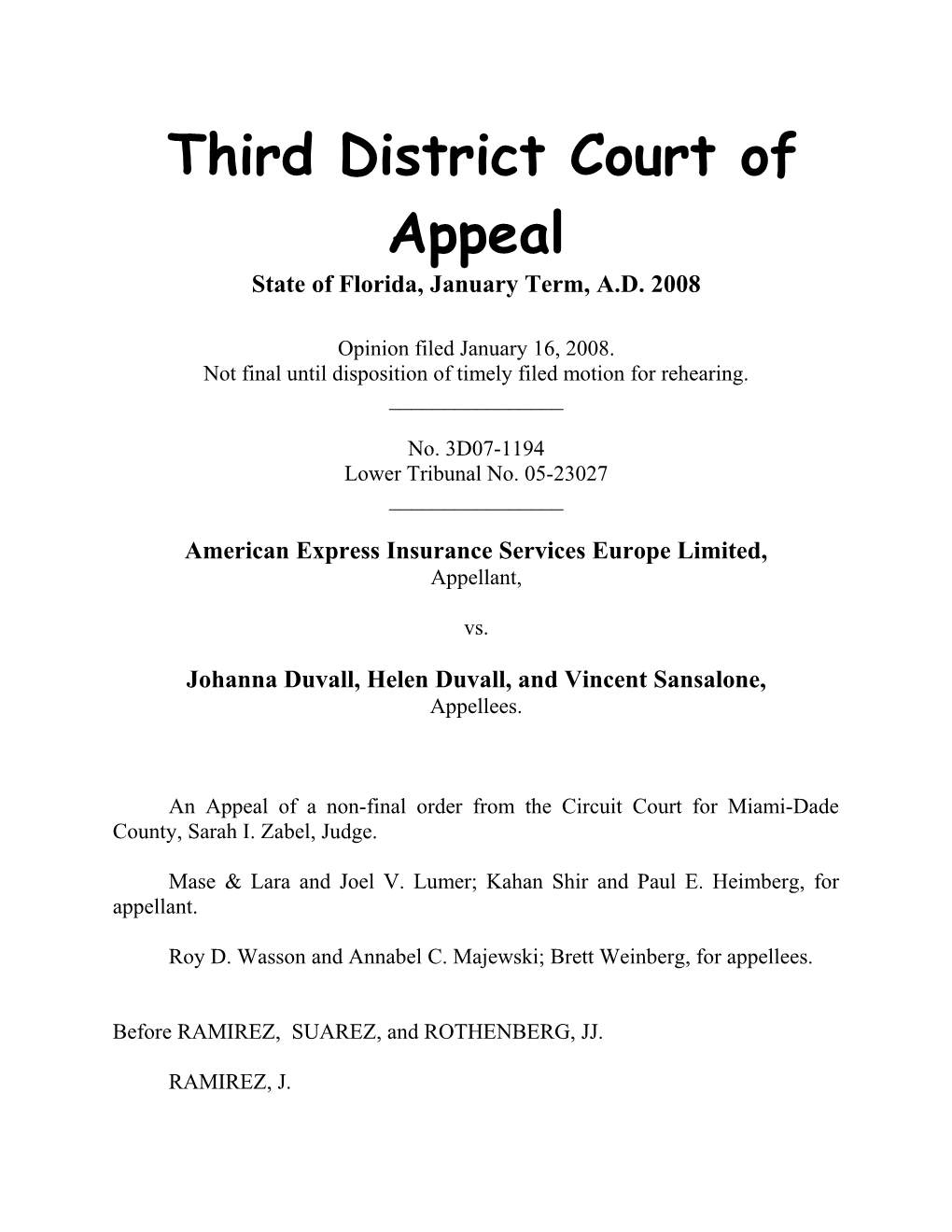 Third District Court of Appeal