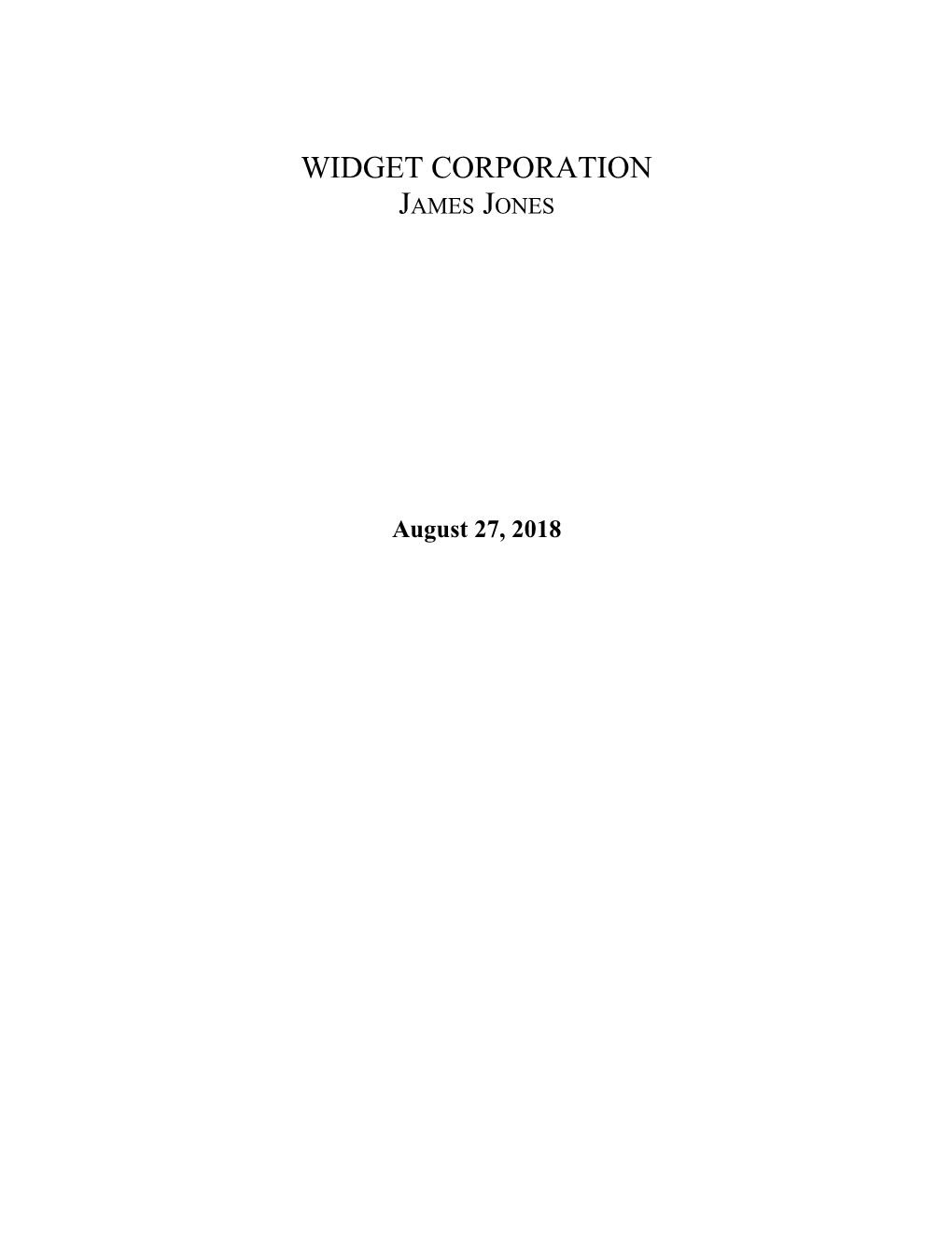 Widget Corporation