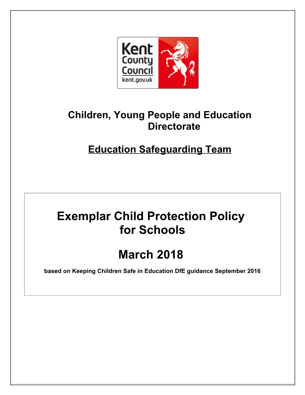 Education Exemplar Policy - Schools