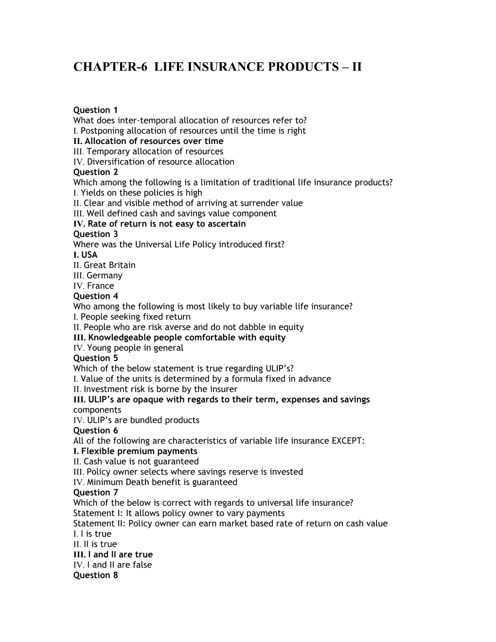 Chapter-6 Life Insurance Products Ii