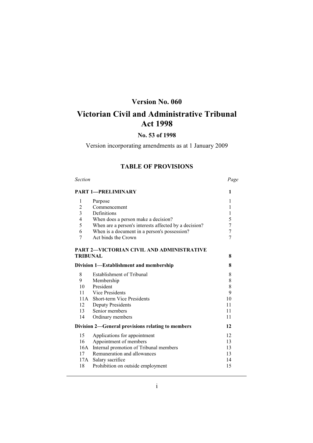 Victorian Civil and Administrative Tribunal Act 1998