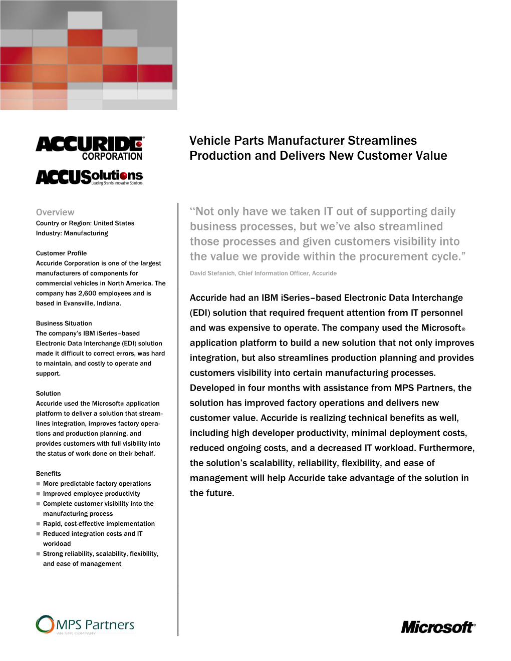 Accuride Corporation Designs, Manufactures, and Distributes Components for Trucks, Trailers