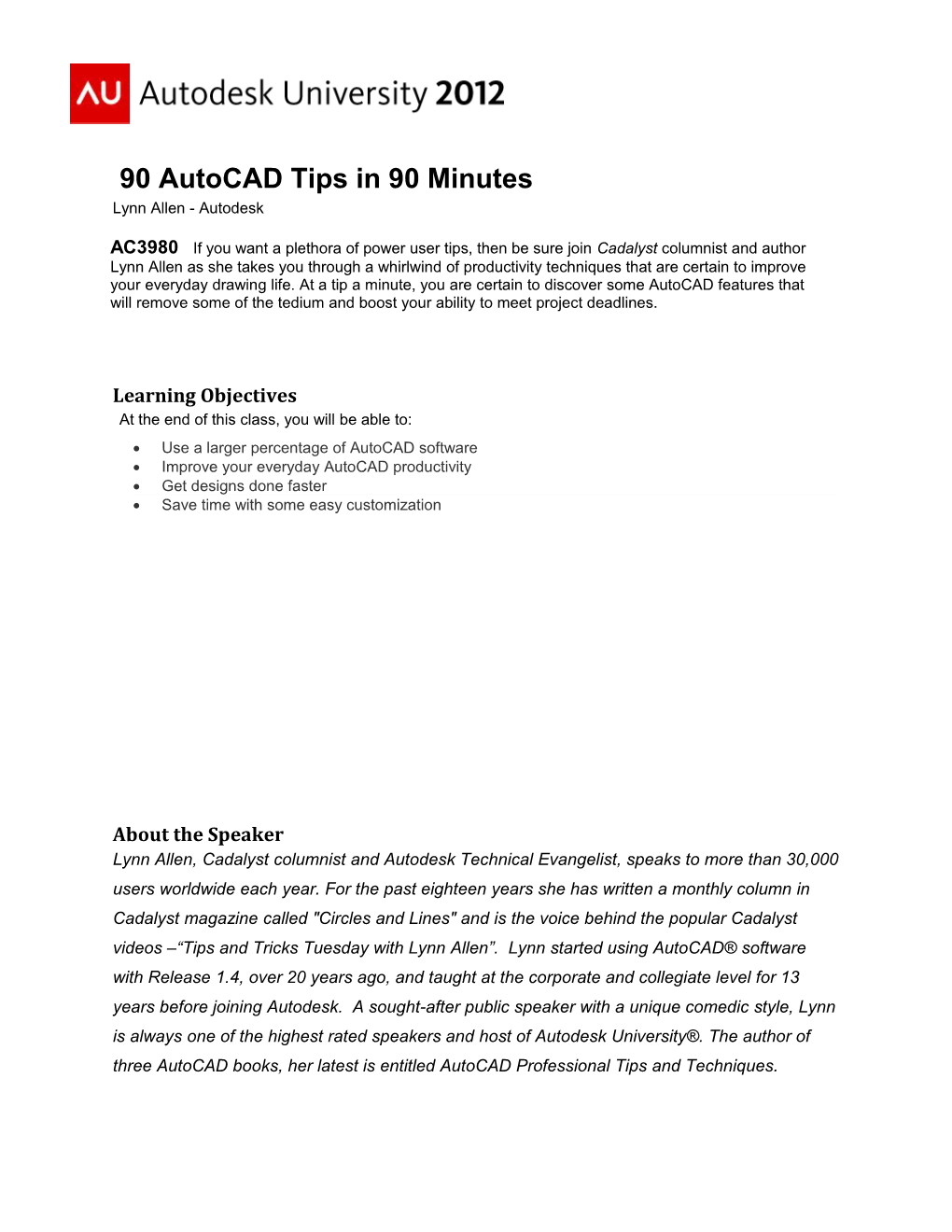 90 Autocad Tips in 90 Minutes
