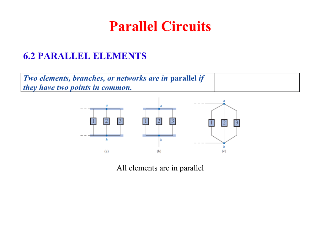 Parallel Circuits