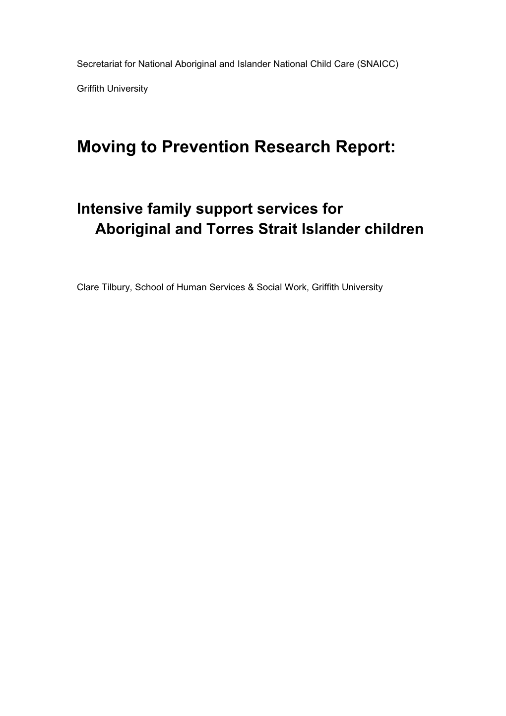 Moving to Prevention Research Report