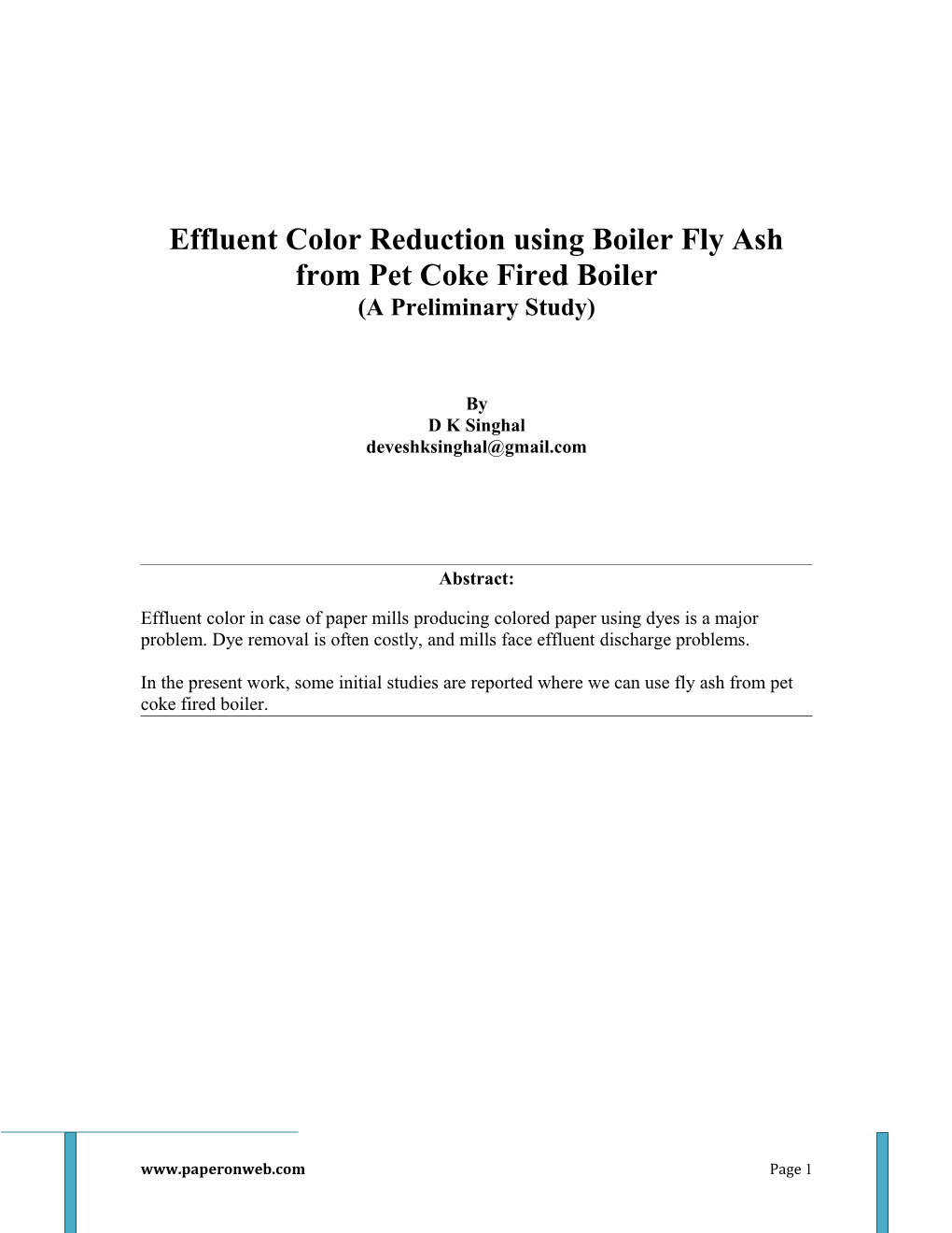 Effluent Color Reduction