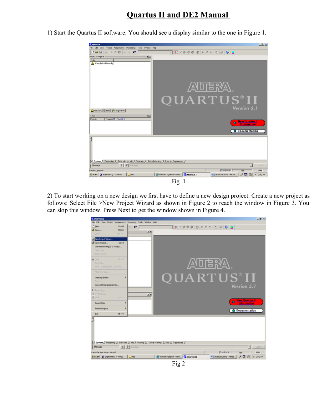 Quartus II and DE2 Manual