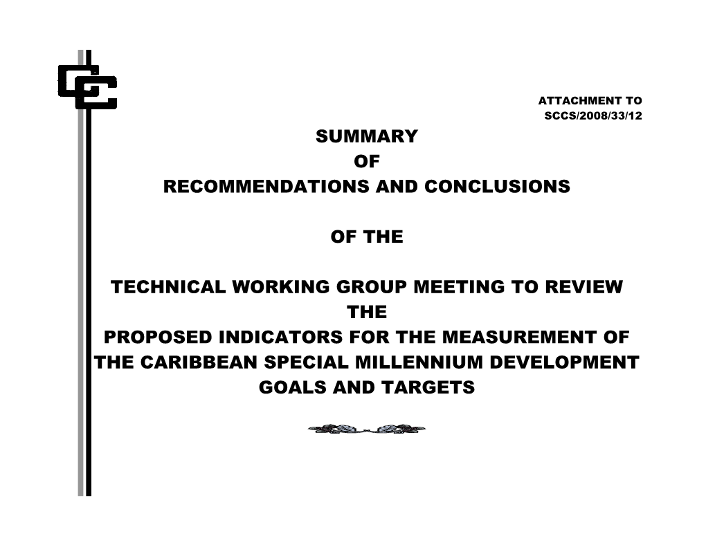 Recommendations from Technical Working Group Meeting to Review