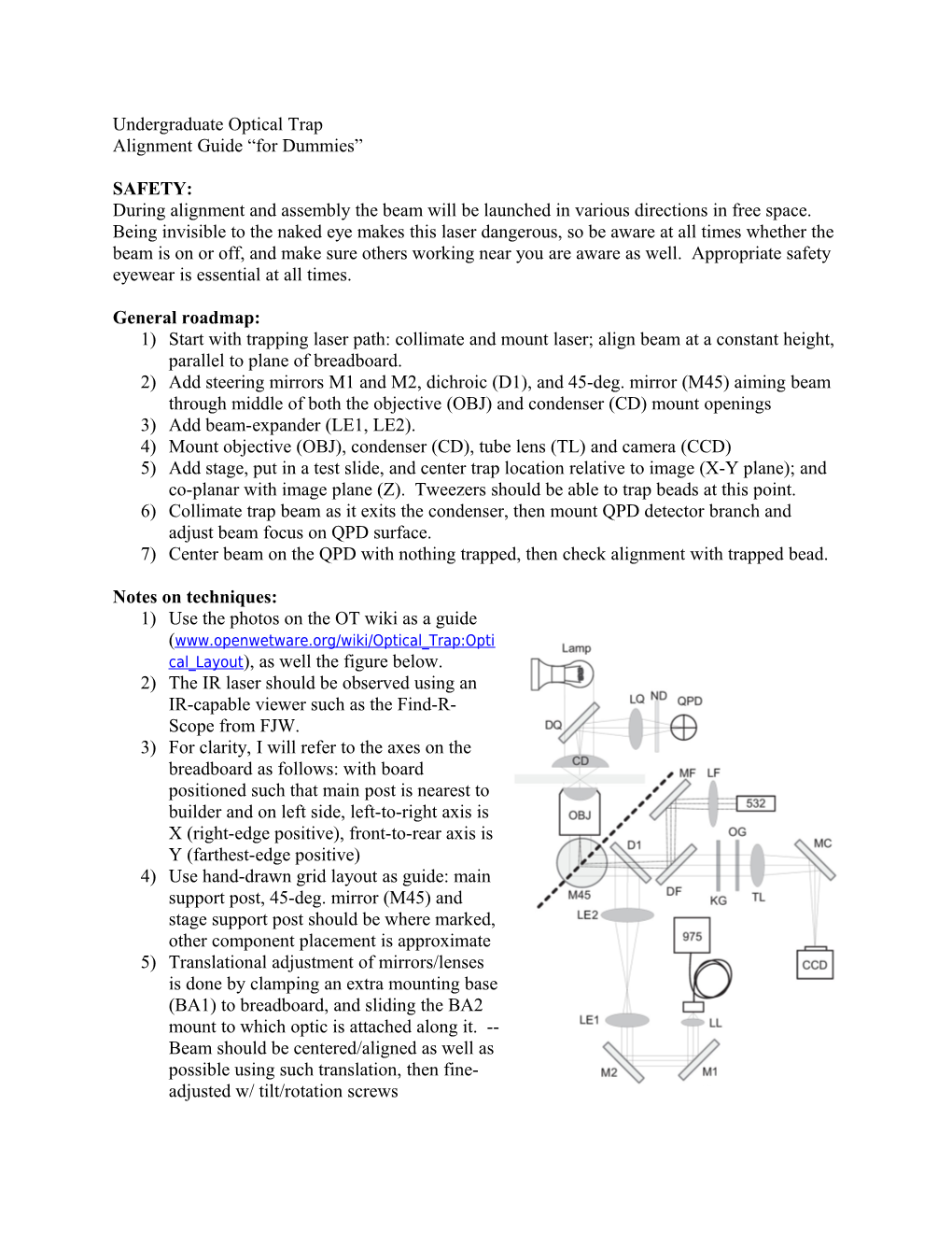 Undergraduate Optical Trap