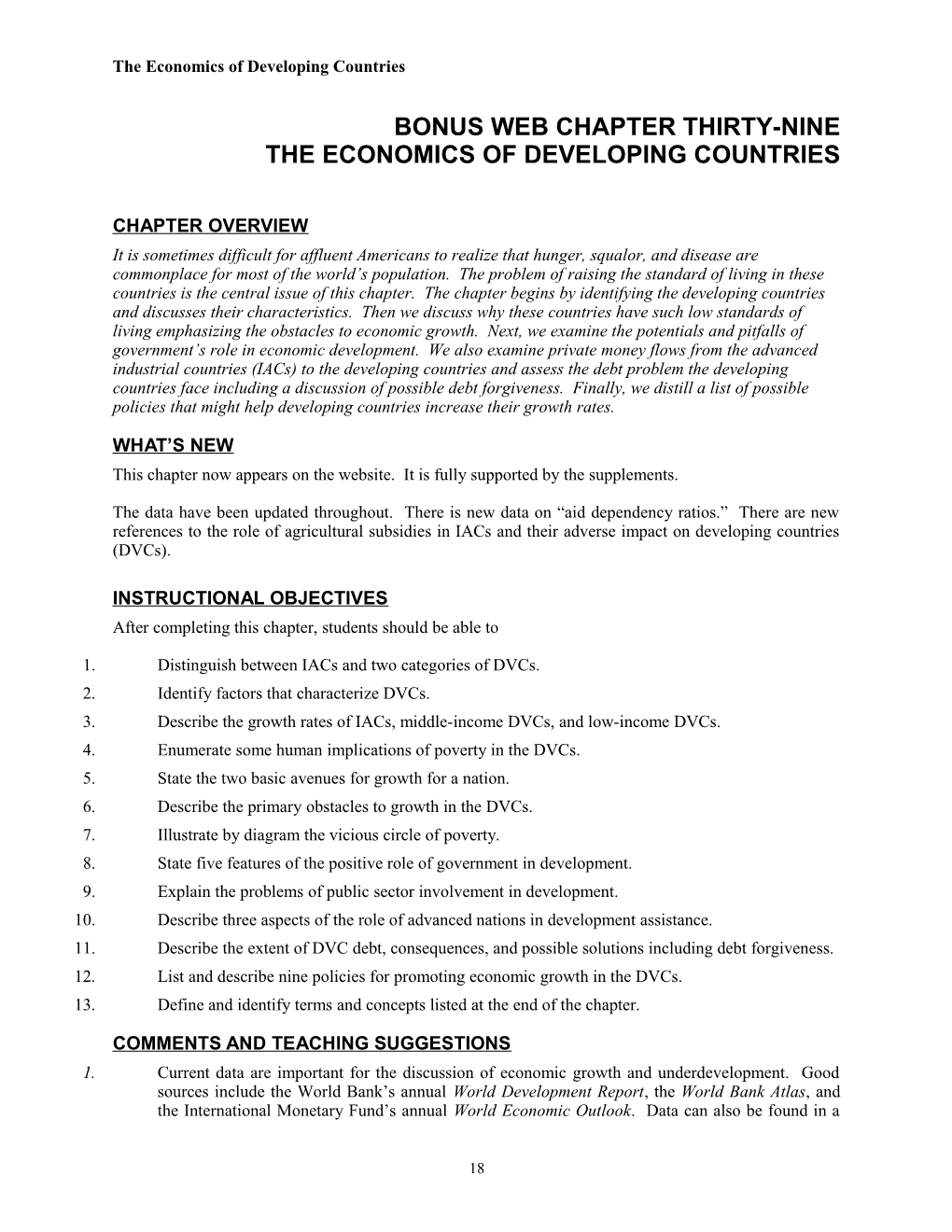 The Economics of Developing Countries