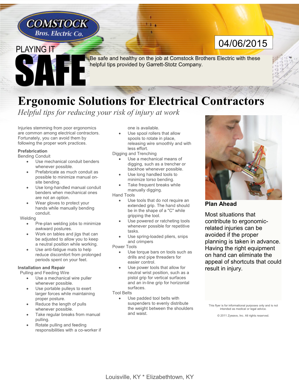 Ergonomic Solutions for Electrical Contractors