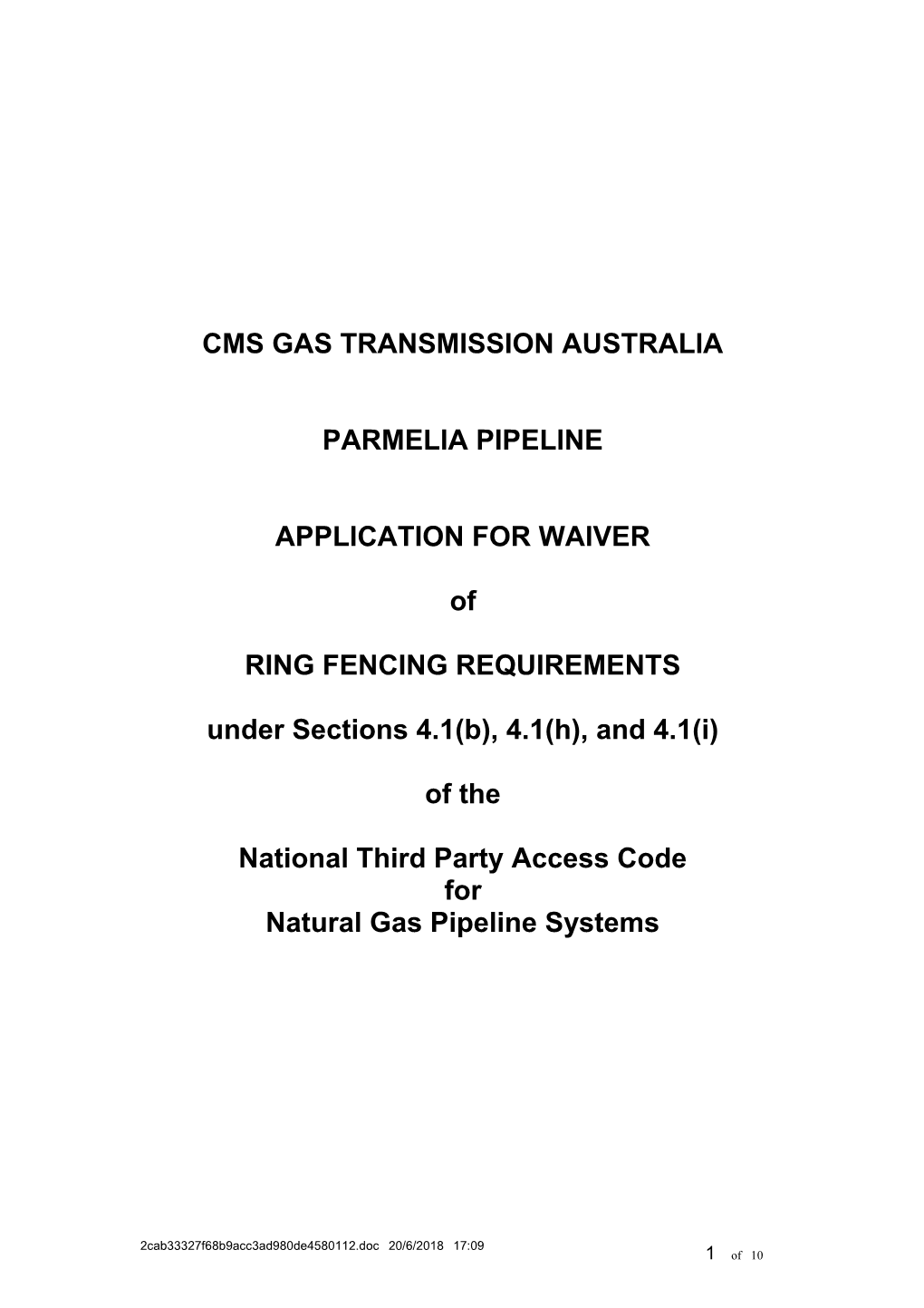 Cms Gas Transmission Australia