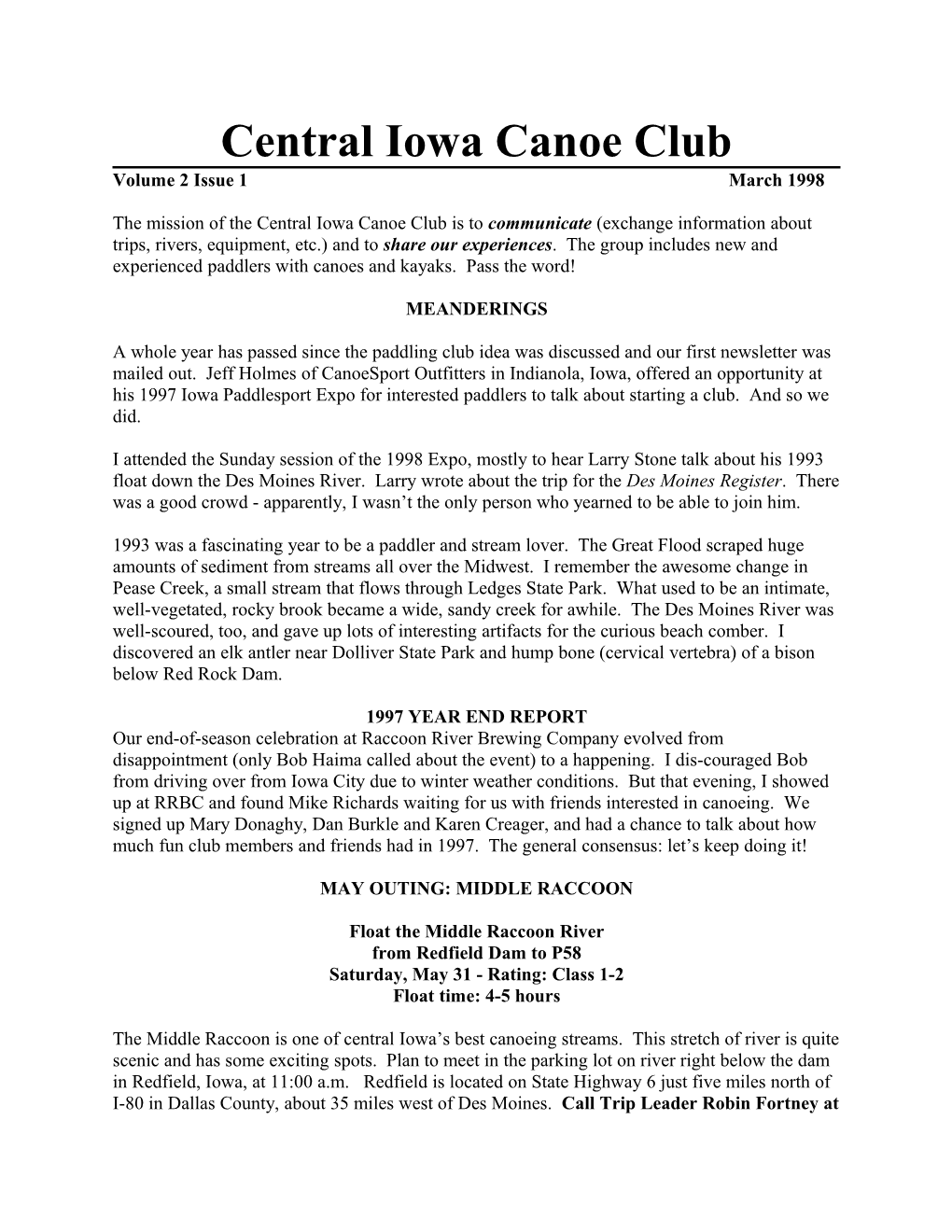 Central Iowa Canoe Club