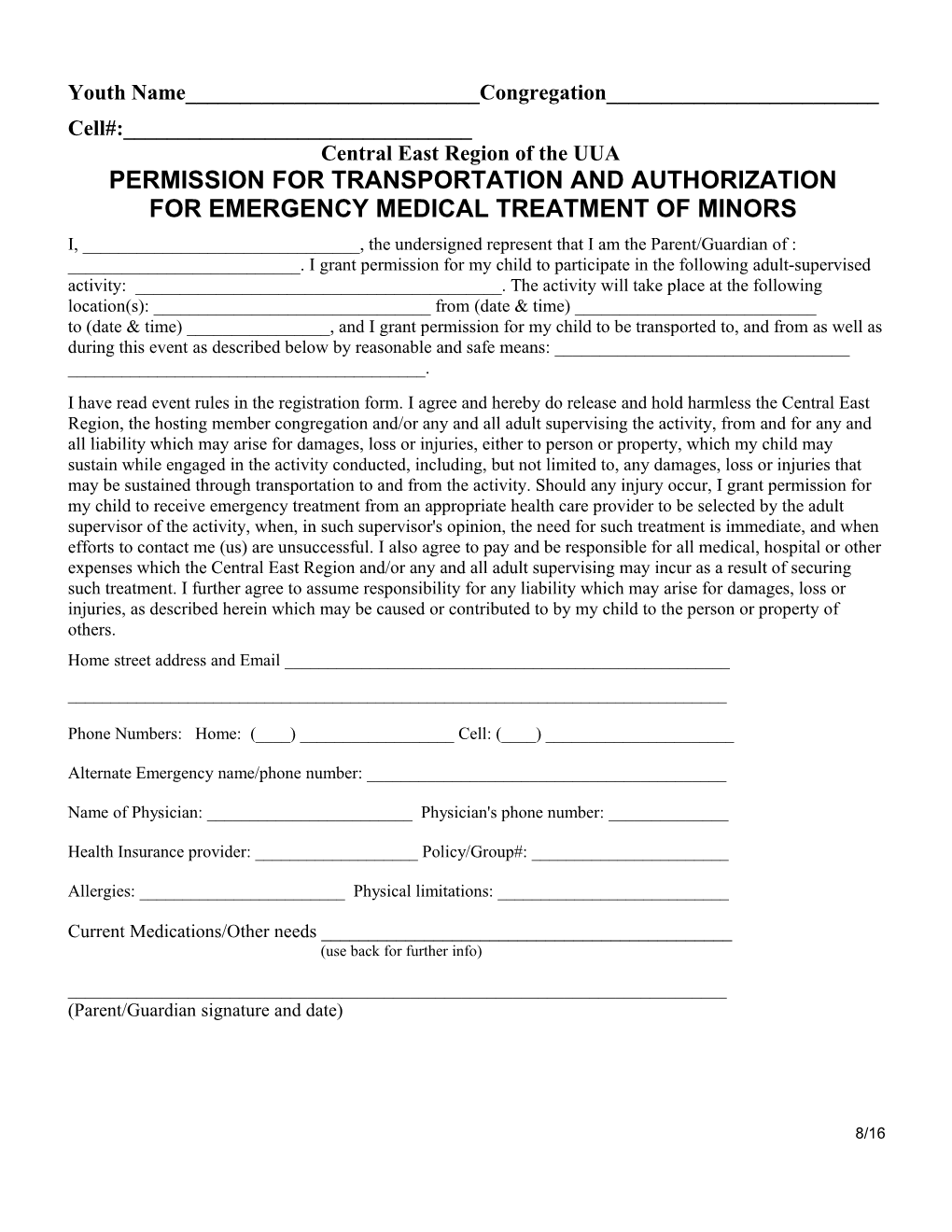 Permission for Transportation and Authorization