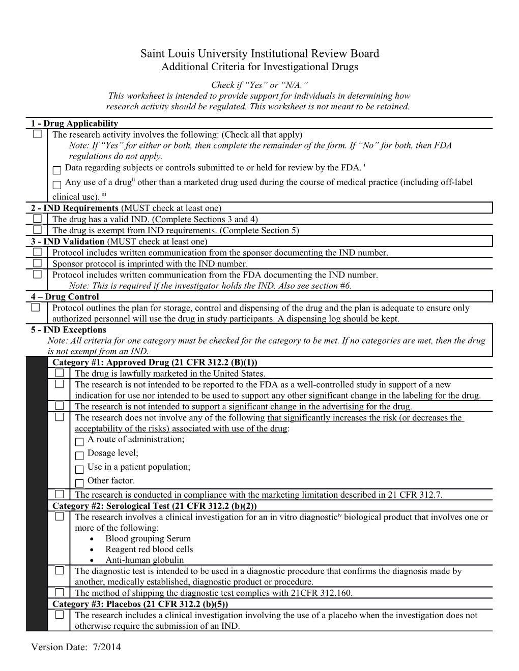 Saint Louis University Institutional Review Board