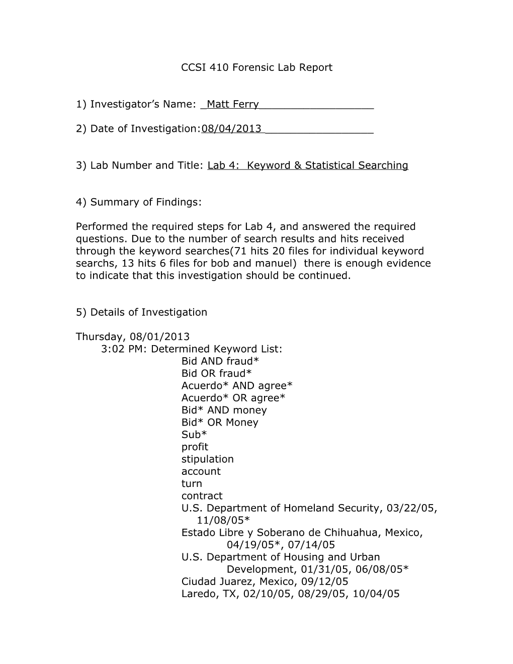 CCSI 410 Forensic Lab Report