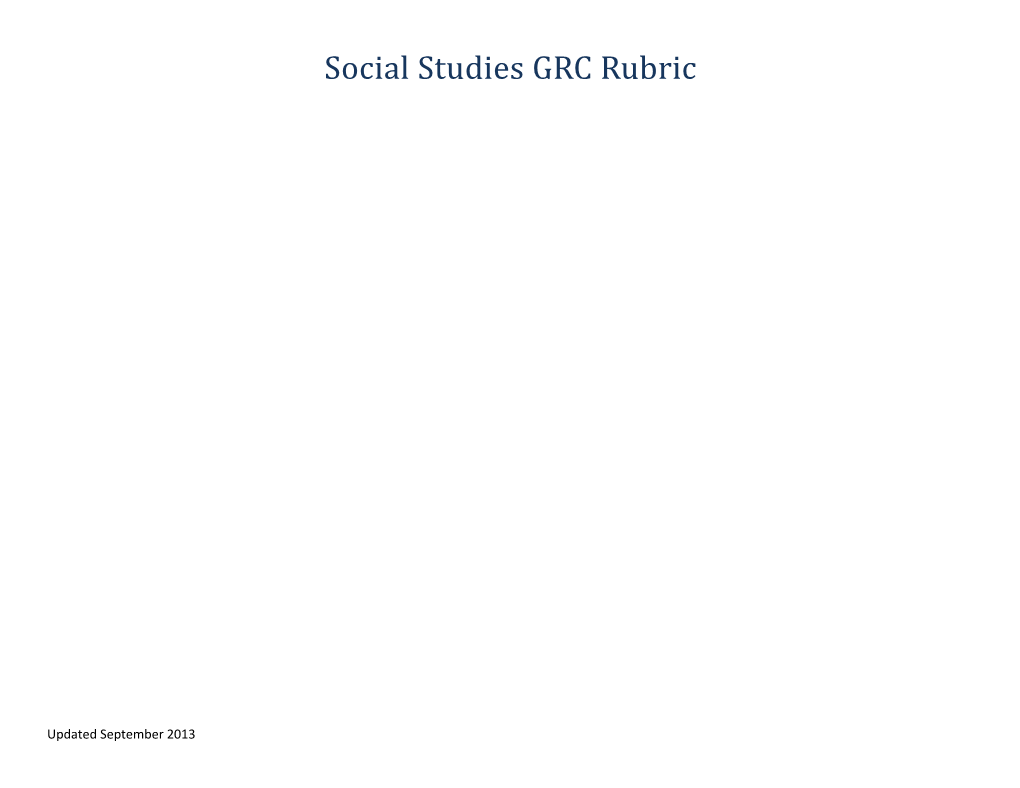 Social Studies GRC Rubric