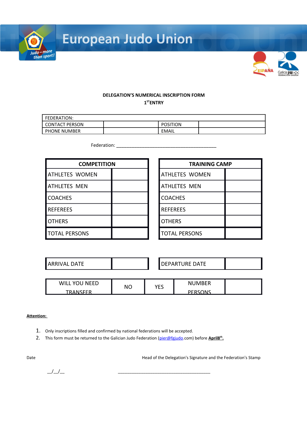 These Details MUST Be Included in Cadet European Cup Outlines 2013 s1