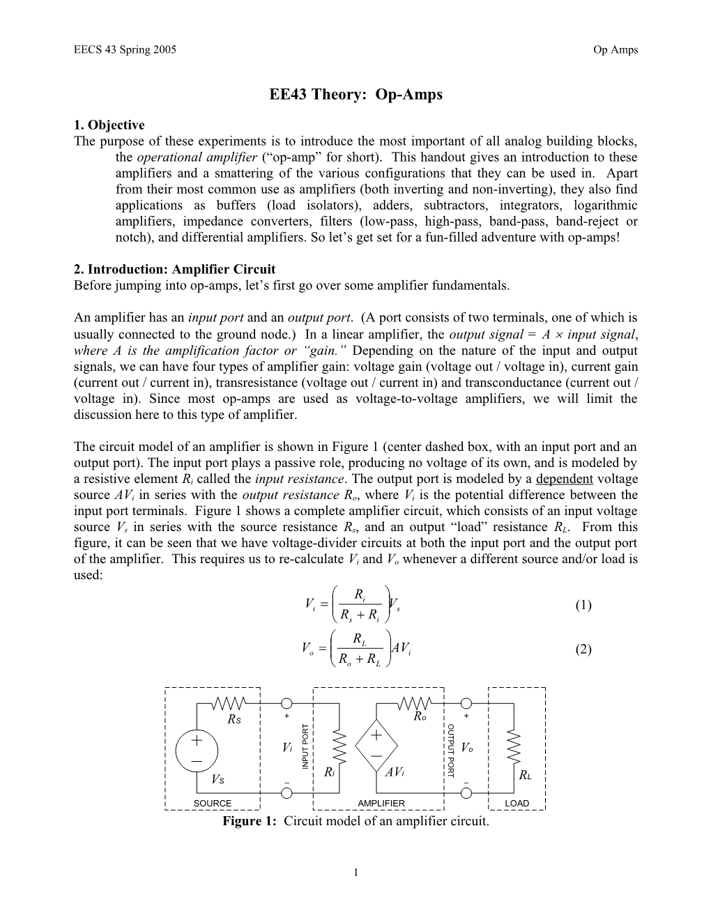 EE43 Theory: Op-Amps