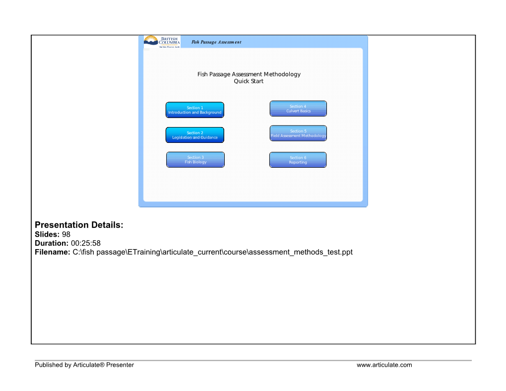 Published by Articulate Presenter