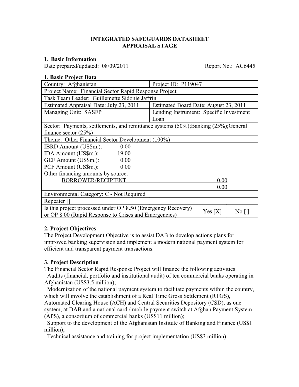 Integrated Safeguards Datasheet s16