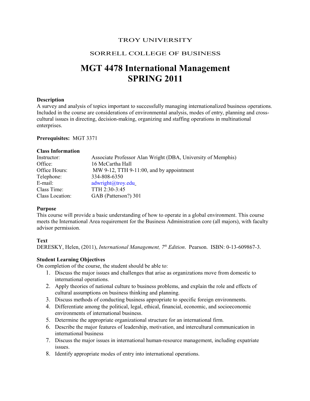 MGT 4478 International Management