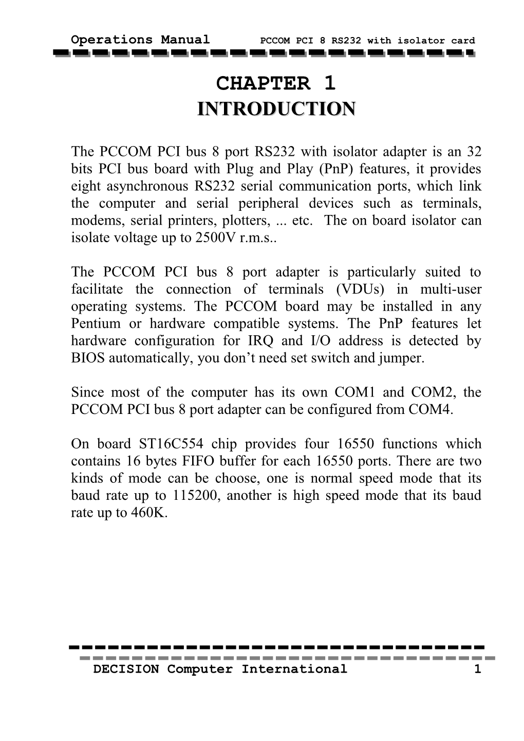 Pccom User Manual