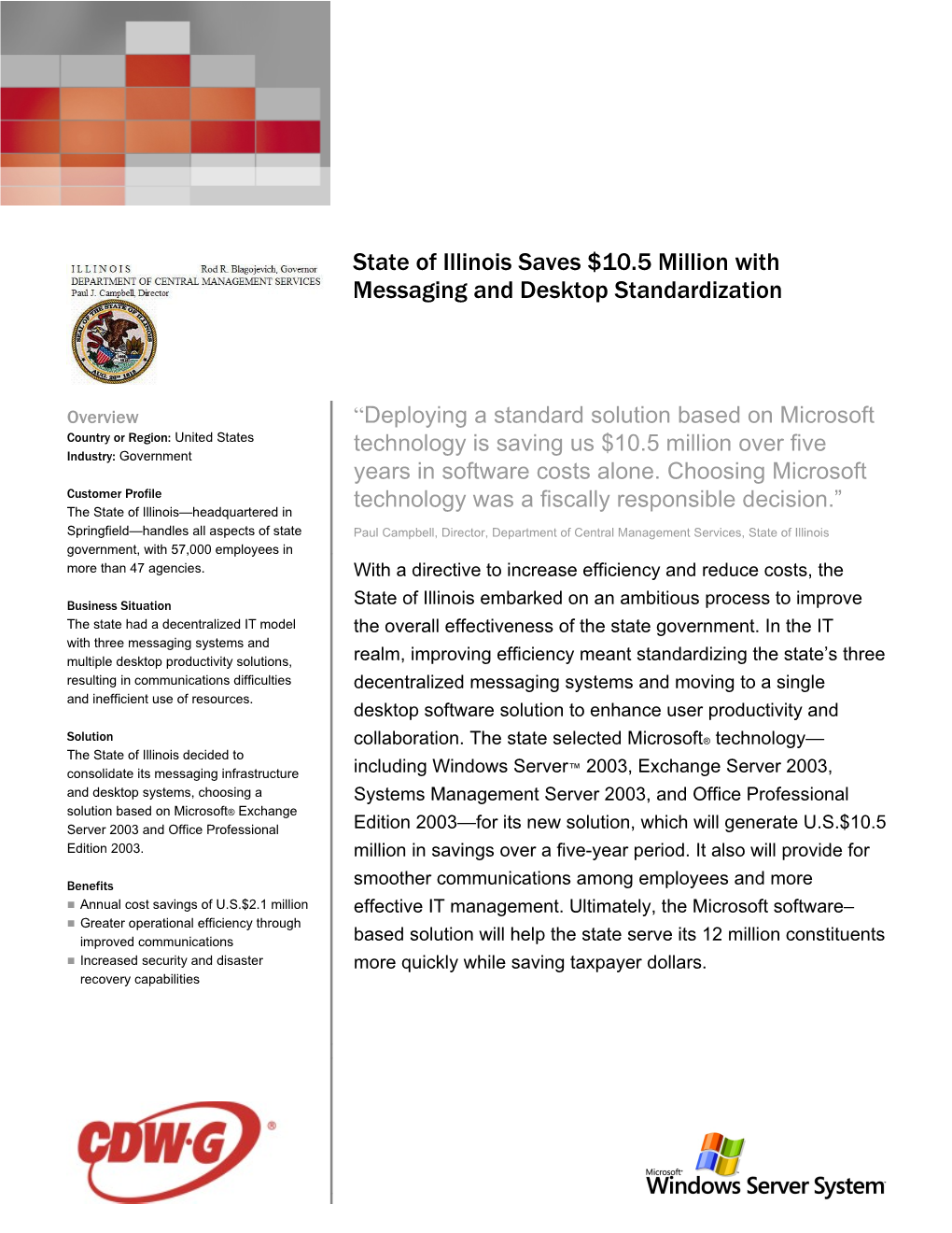 State of Illinois Saves $10.5 Million with Messaging and Desktop Standardization