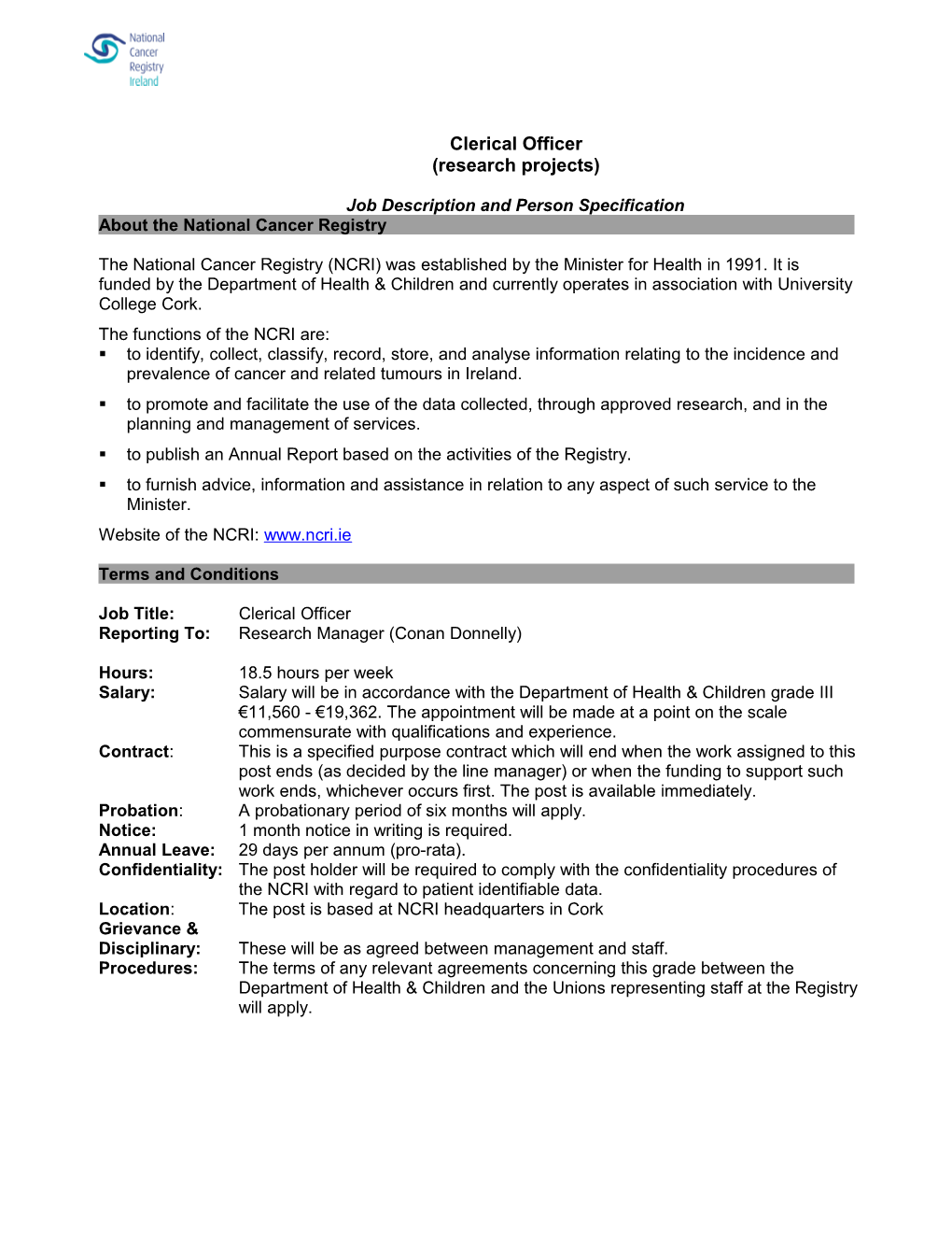 Study Co-Ordinator