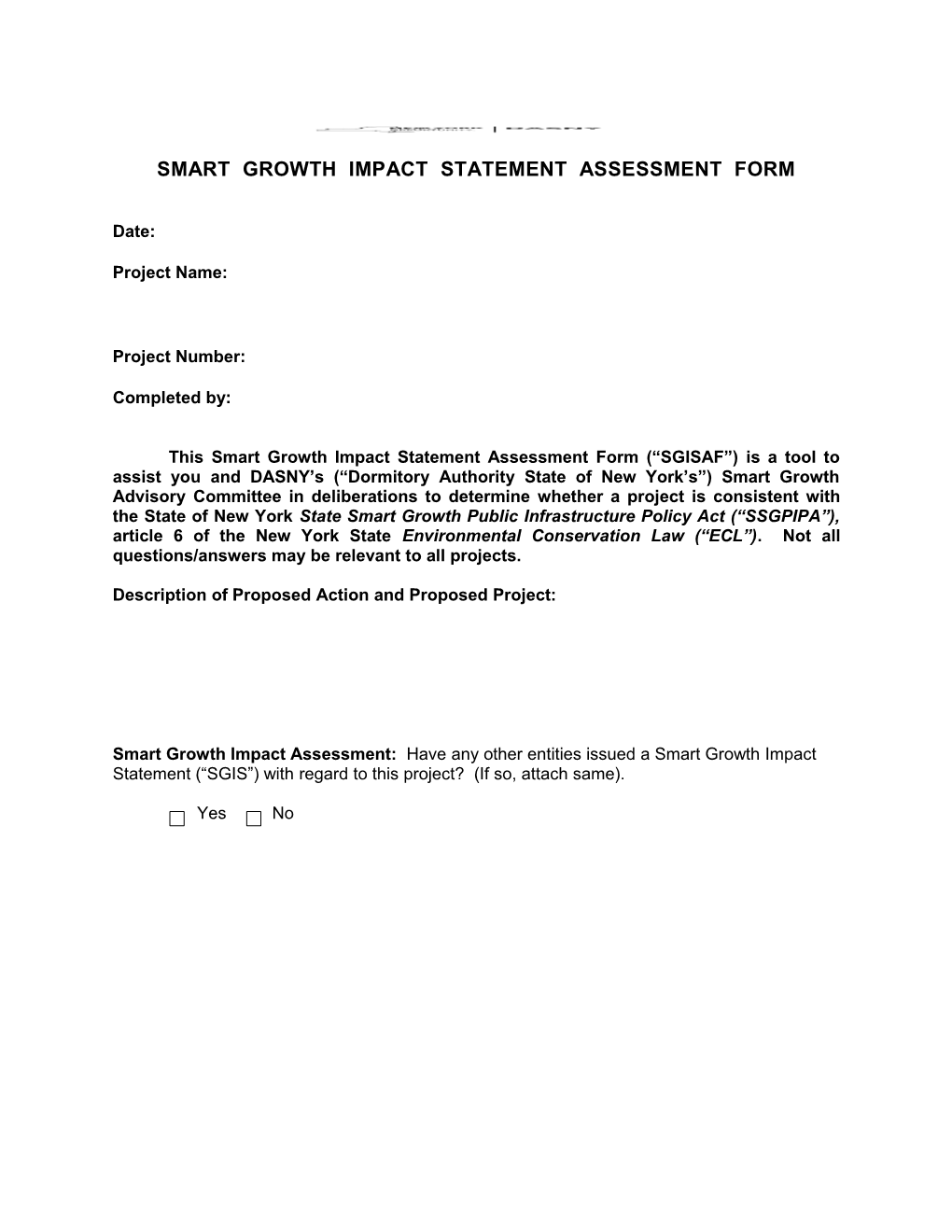 Smart Growth Project Checklist