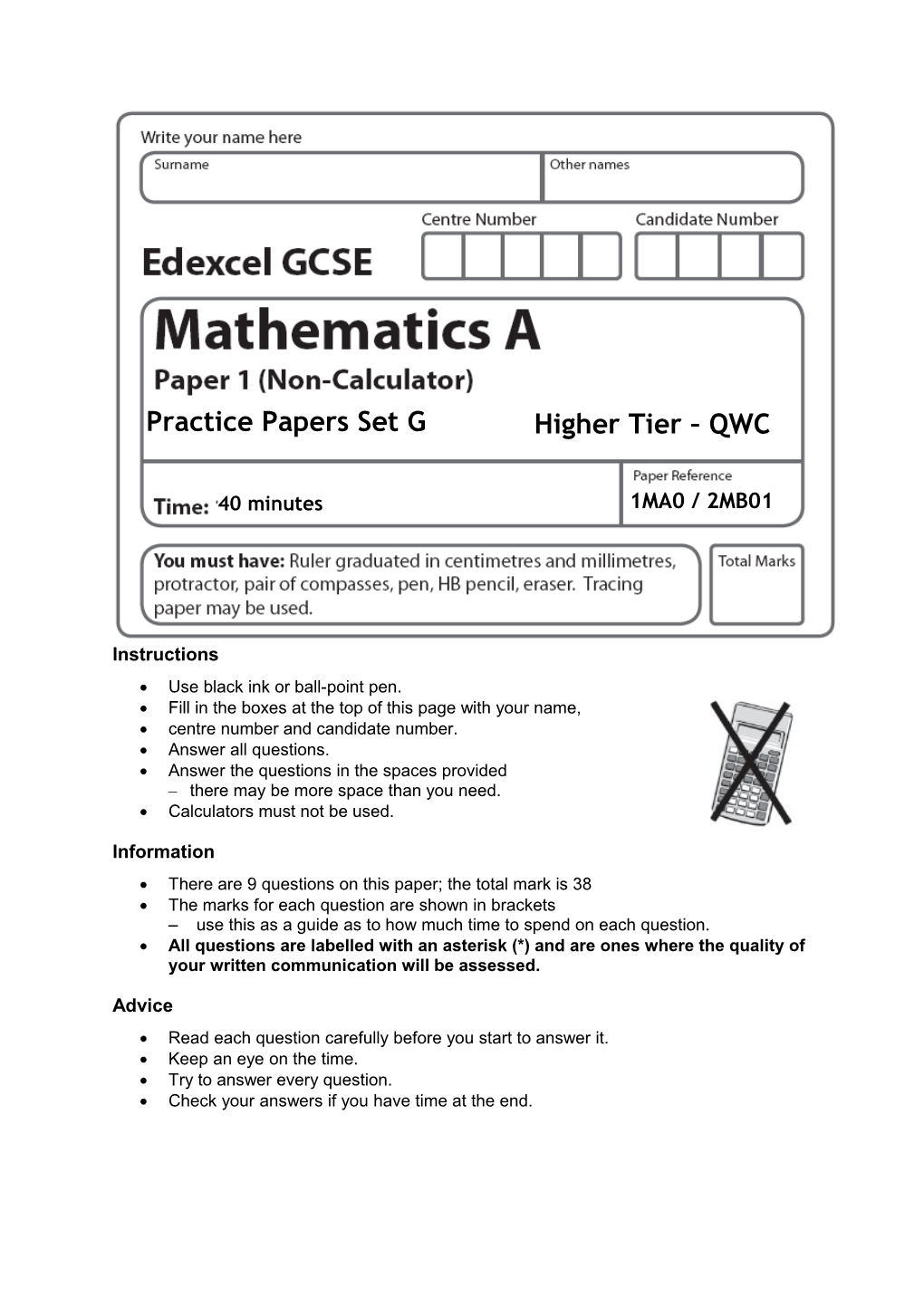 Fill in the Boxes at the Top of This Page with Your Name